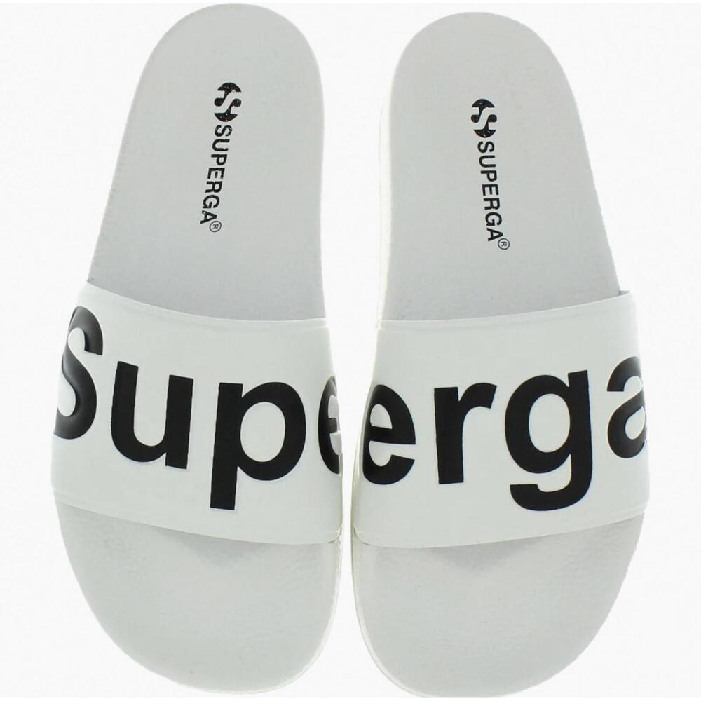 Superga 1908 Signature Pool Slide Sandals White-Black‎ Size 10(Medium)